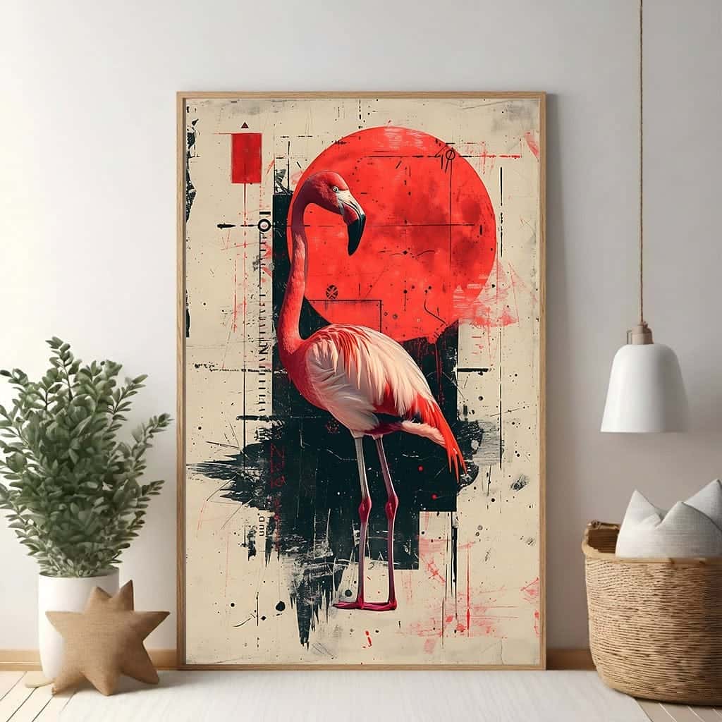 Flamingo | Wildlife Artwork | Nature Wall Art | A2 at XILEF Art